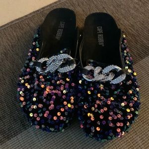 New! Funky sequin slip ons. Size 9.